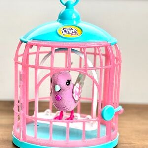 Little Live Pets Lil Bird Cage POLLY PEARL Purple Parakeet Interactive Pet WORKS